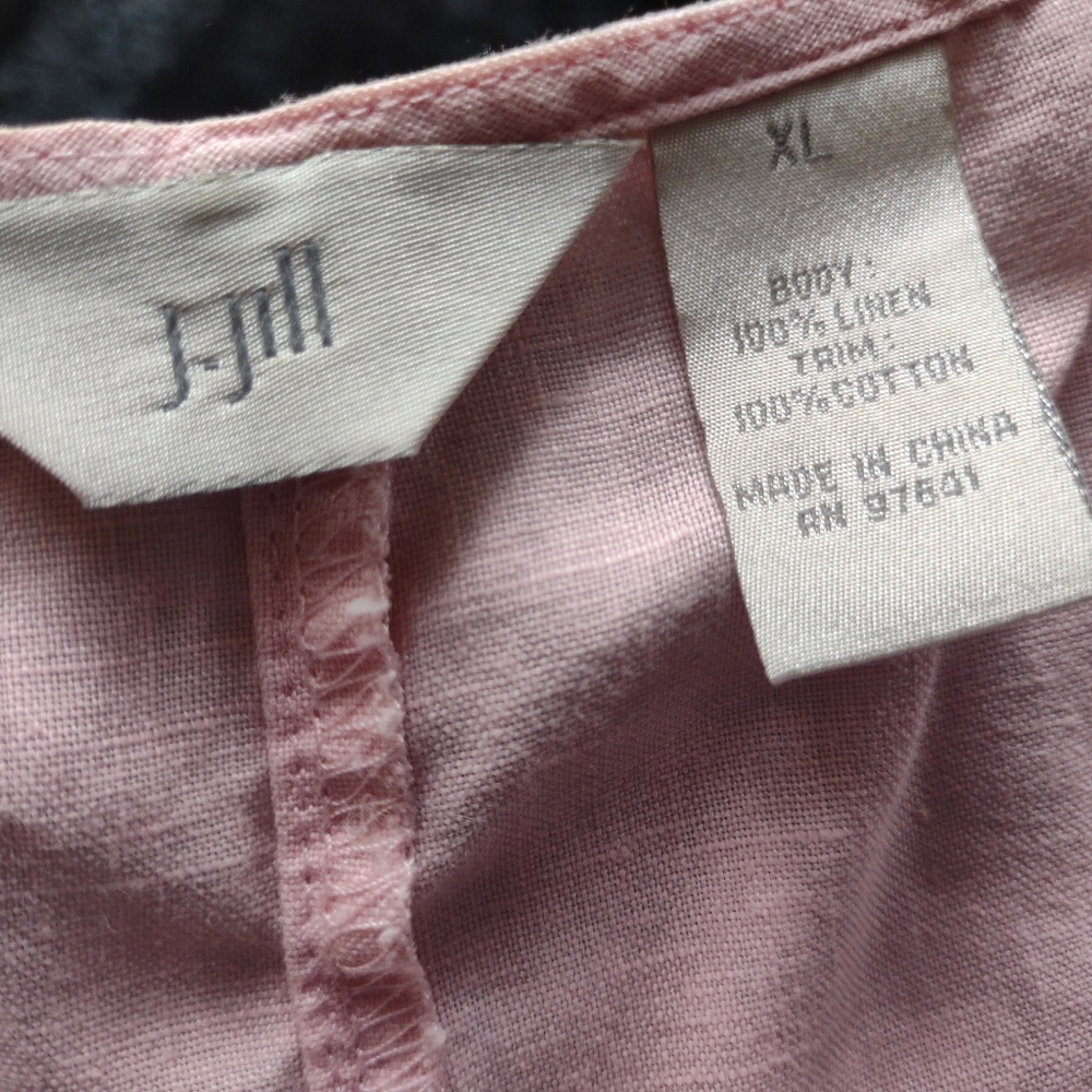 J Jill Women's Pink Linen Sleeveless Tank Top - Picture 8 of 10